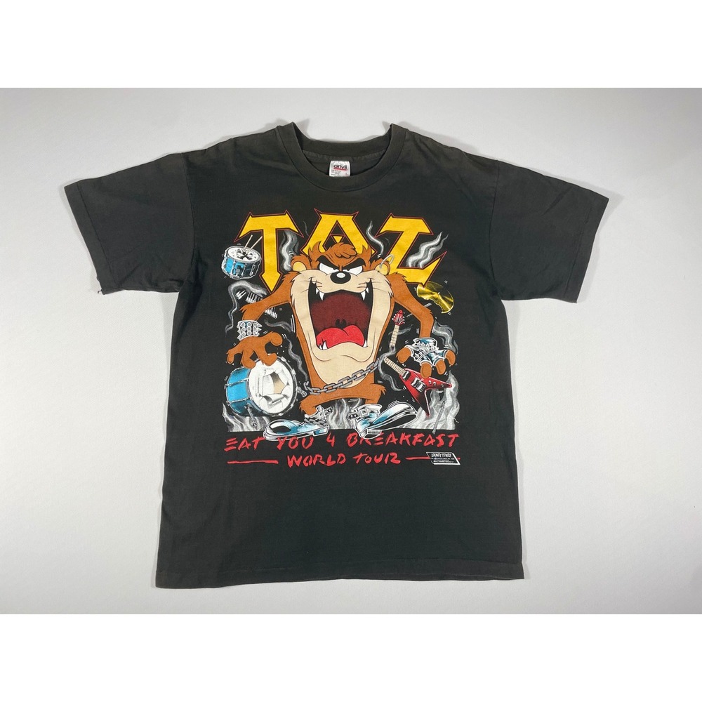 Vtg 1993 Taz Eat You 4 Breakfast World Tour T-Shirt Looney Tunes. Size L NWOT